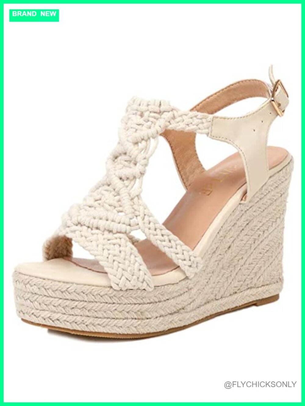 Woven Espadrille Wedge Sandals Braided Open Toe Platform Heel Adjustable Strap